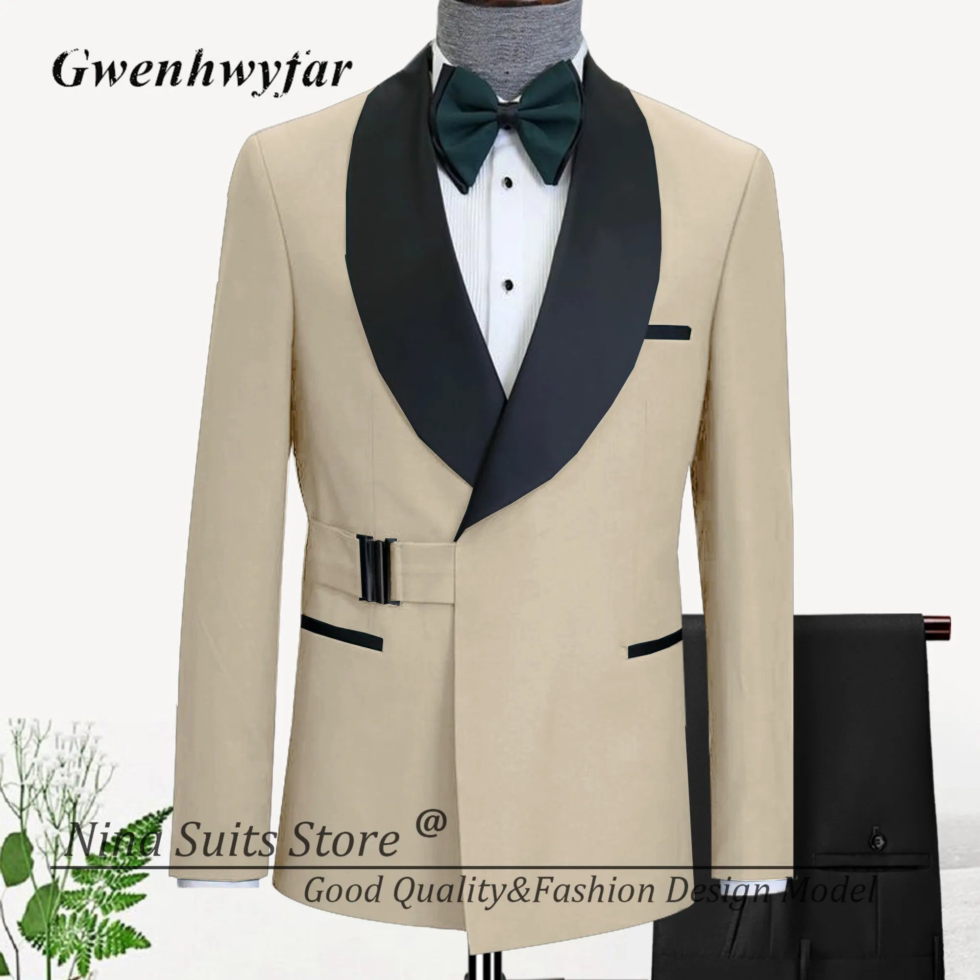 2 Pieces Suit Lapel Jacket Pants Sets