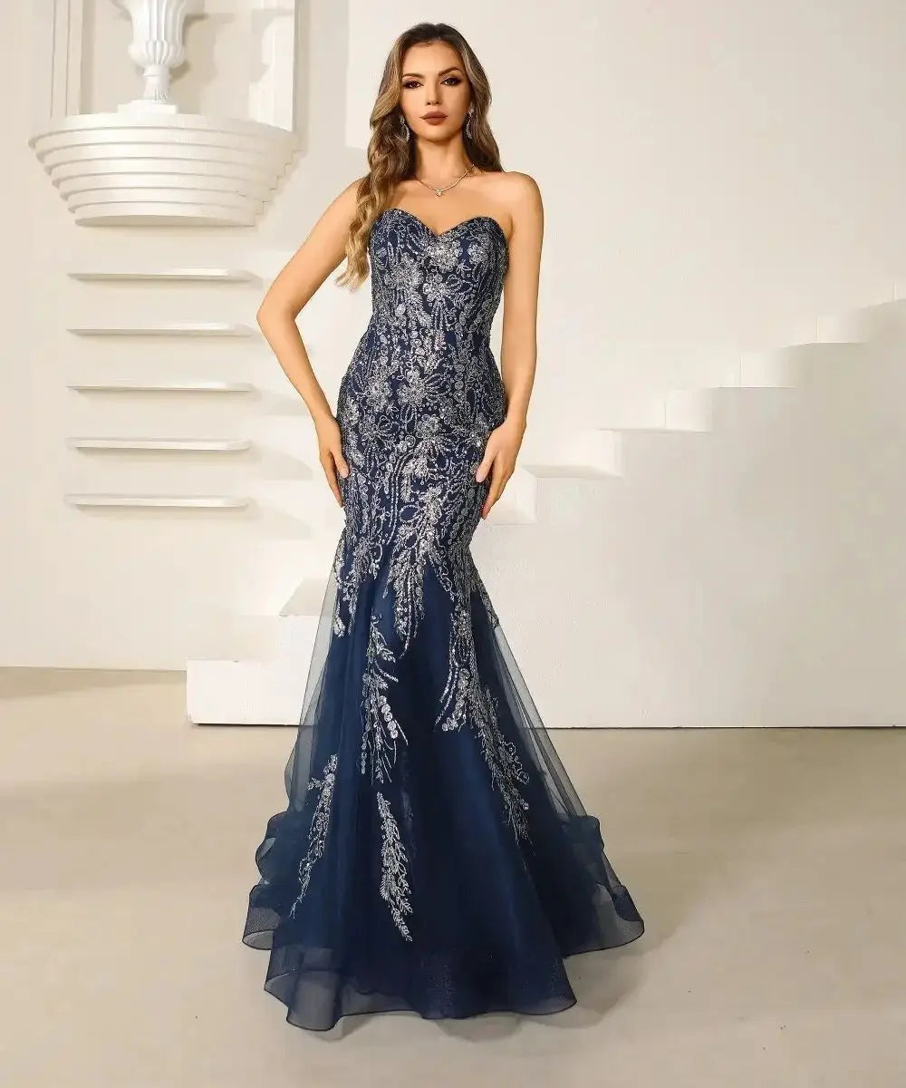 Glamorous Mermaid Glitter Lace Dress