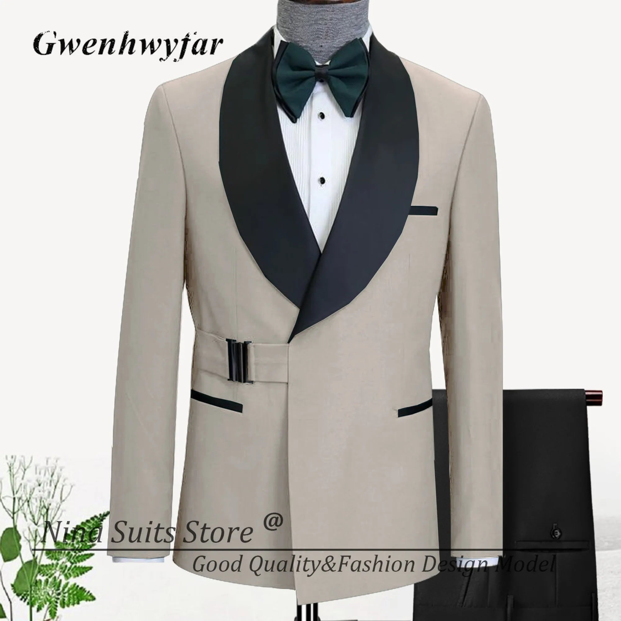 2 Pieces Suit Lapel Jacket Pants Sets