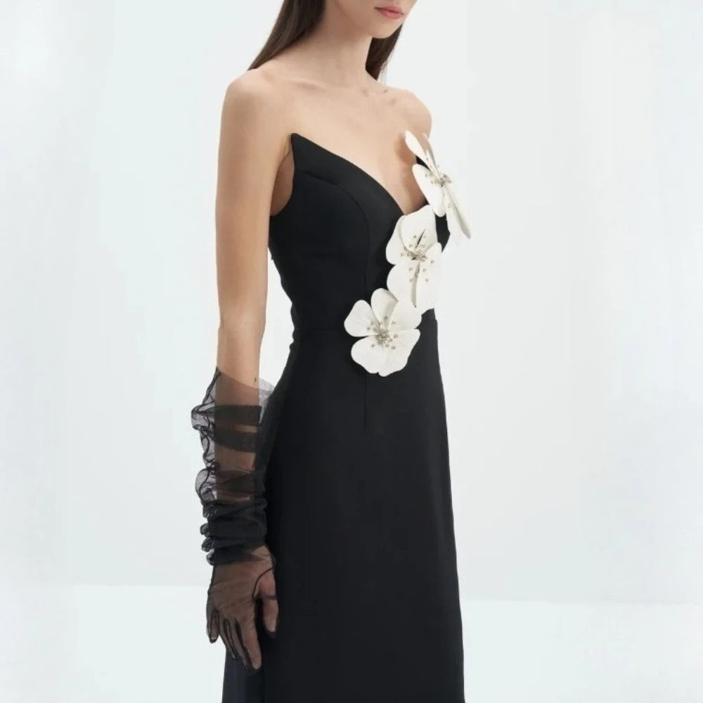 Spliced 3D Flower Dresses