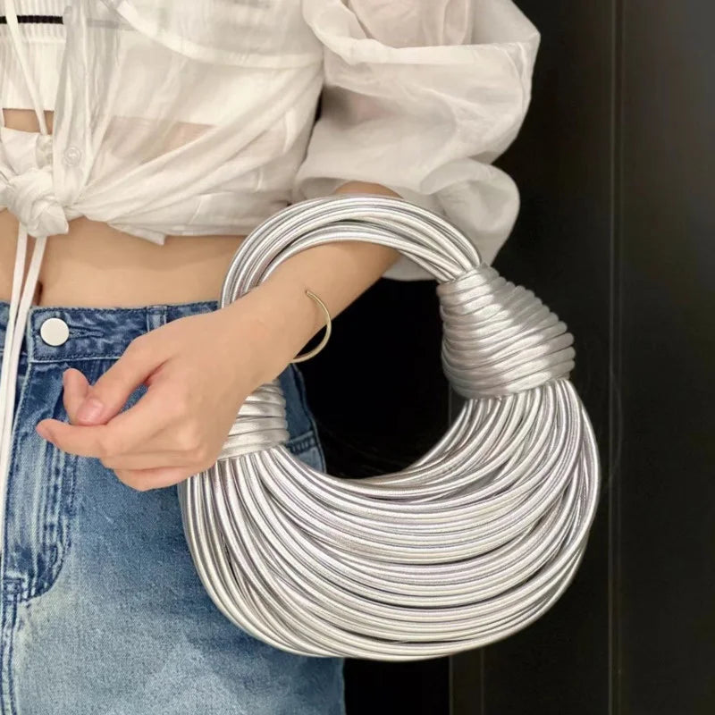 Handwoven Noodle Knotted Hobo Bags