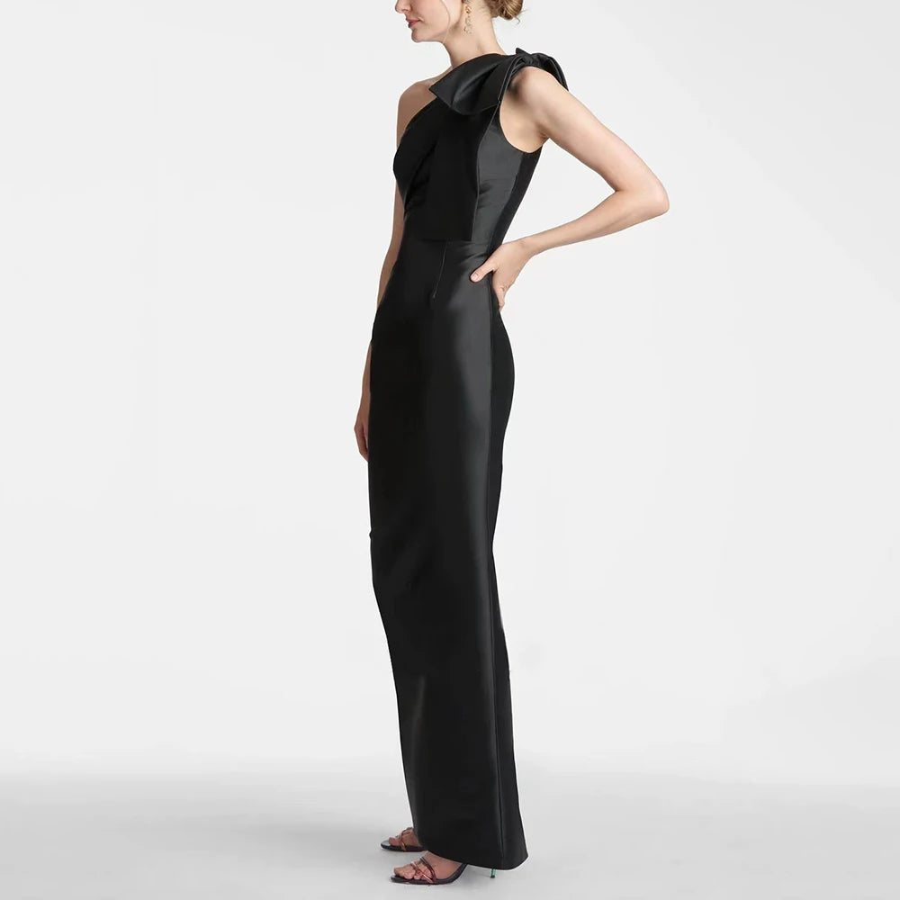 Diagonal Collar Bow Dresses