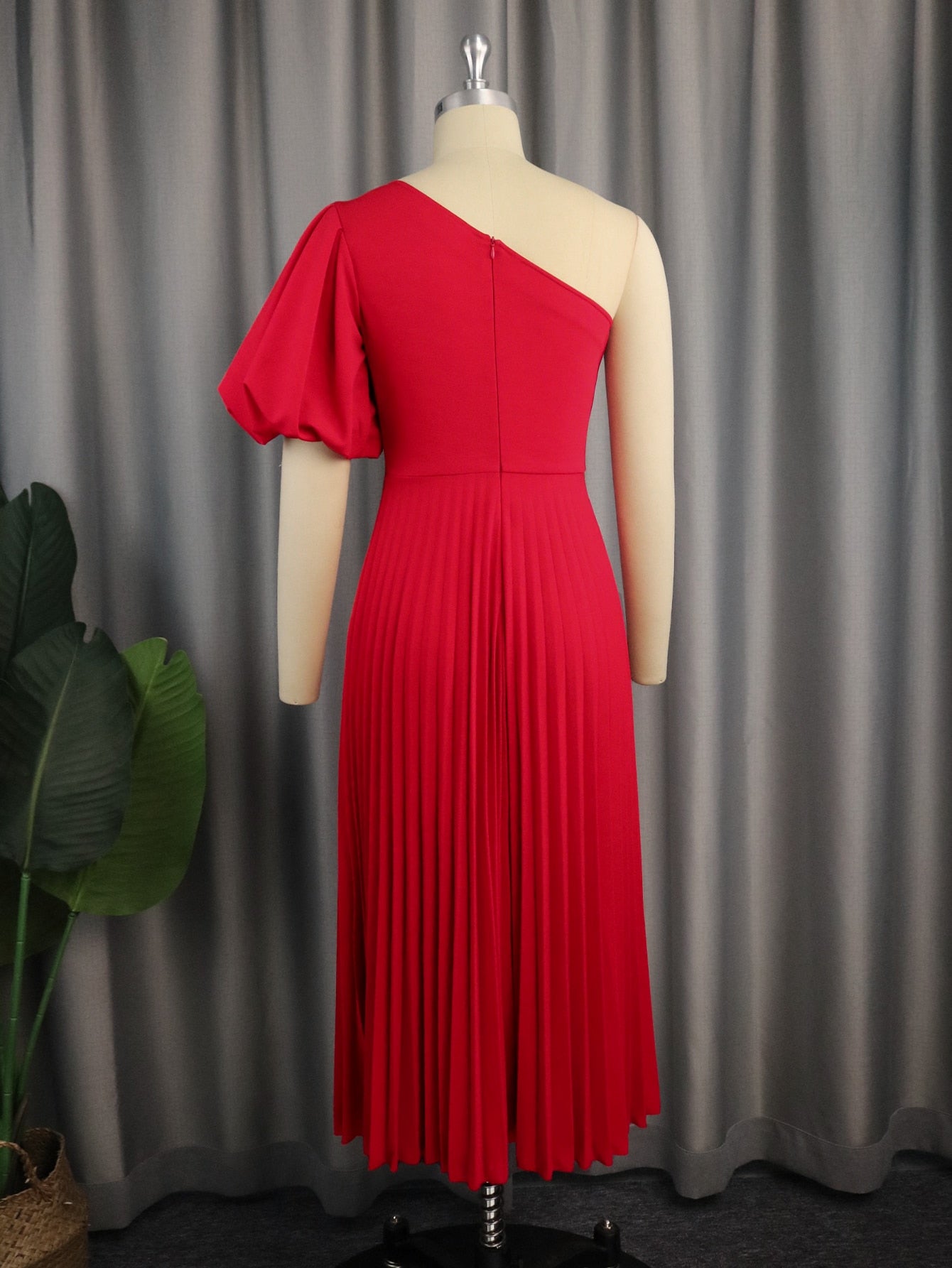 Pleated One Shoulder Dress