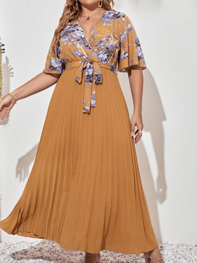 Plus Size Pleated Dress