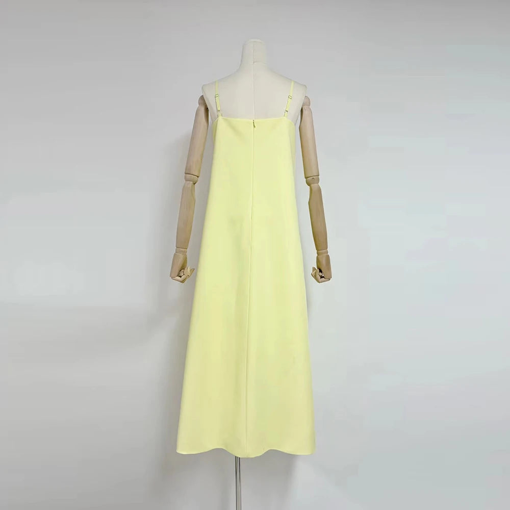 Color block3D Flower Midi Dress