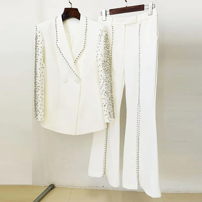 Spliced Diamonds Two Piece Pants Set