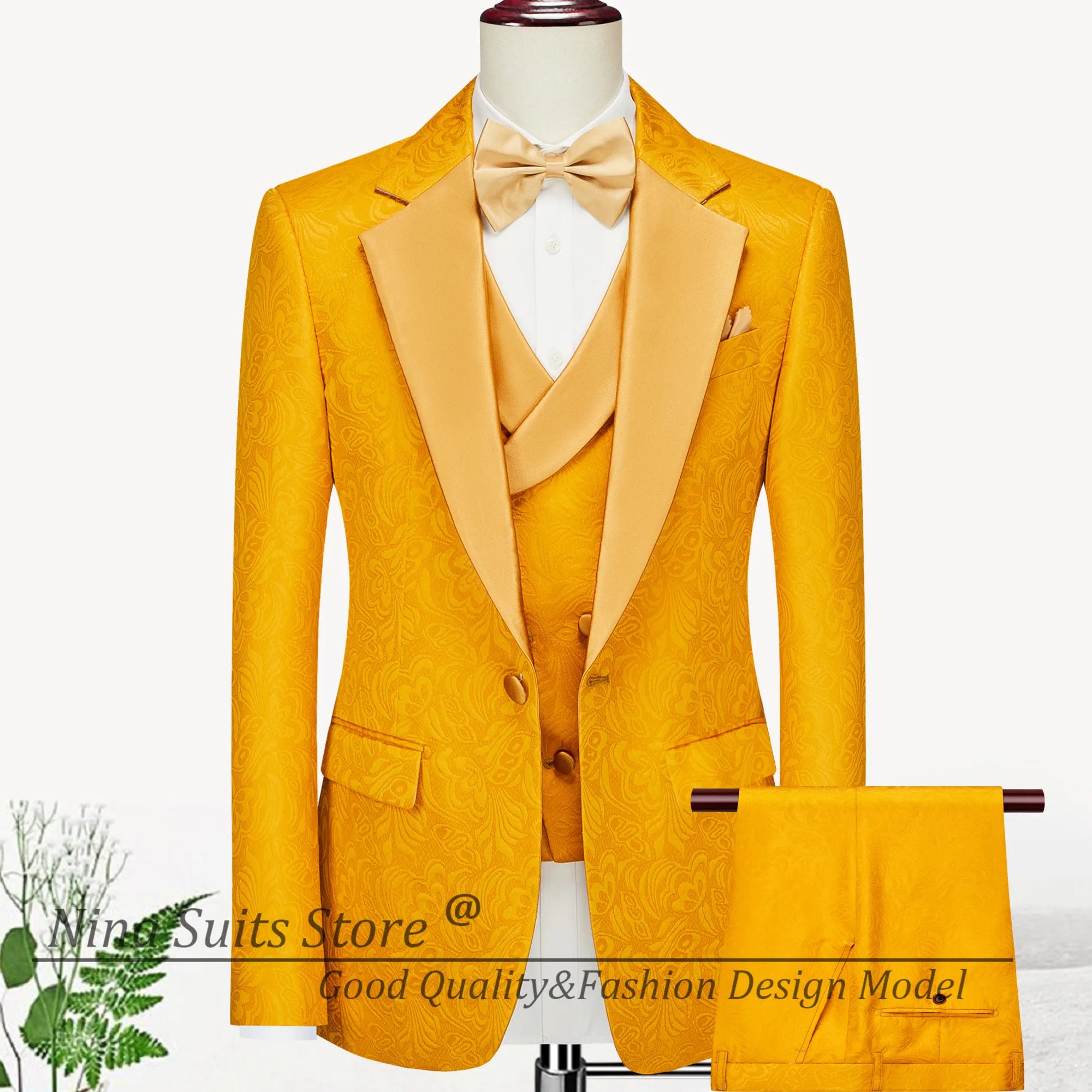 Jacquard Men Suits Tailored