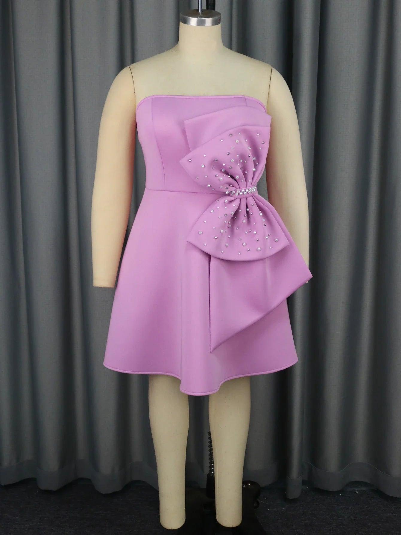 Plus Size Sweet Lavender Strapless Dress