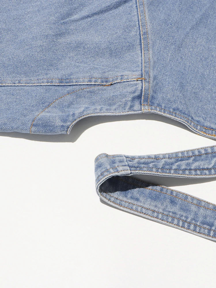 Streetwear Crisscross Denim Coat