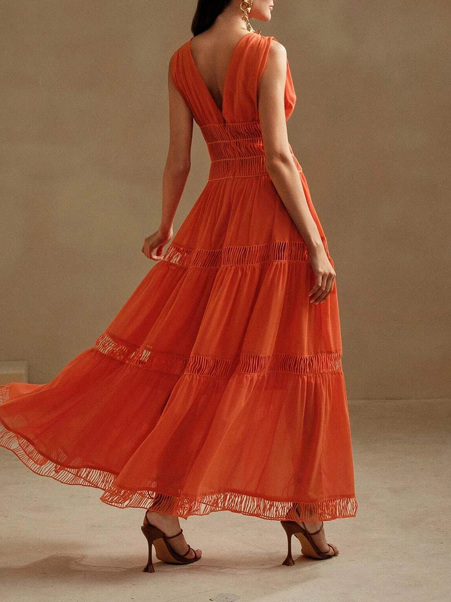 Deep V Neck Women's Dress