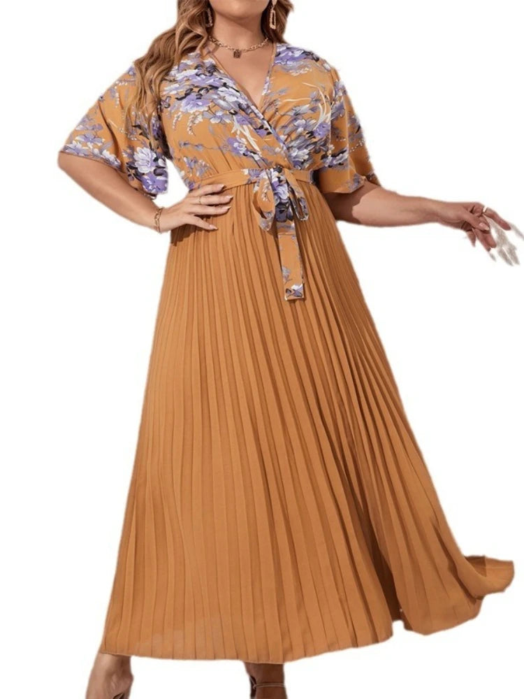 Plus Size Pleated Dress