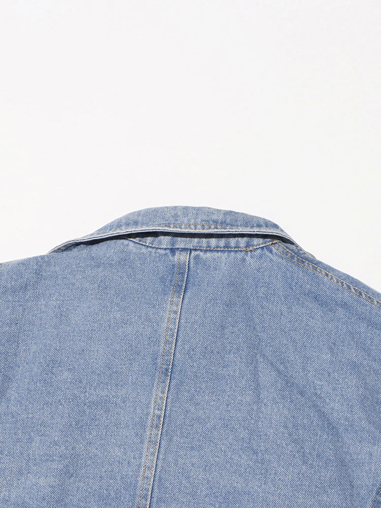 Streetwear Crisscross Denim Coat
