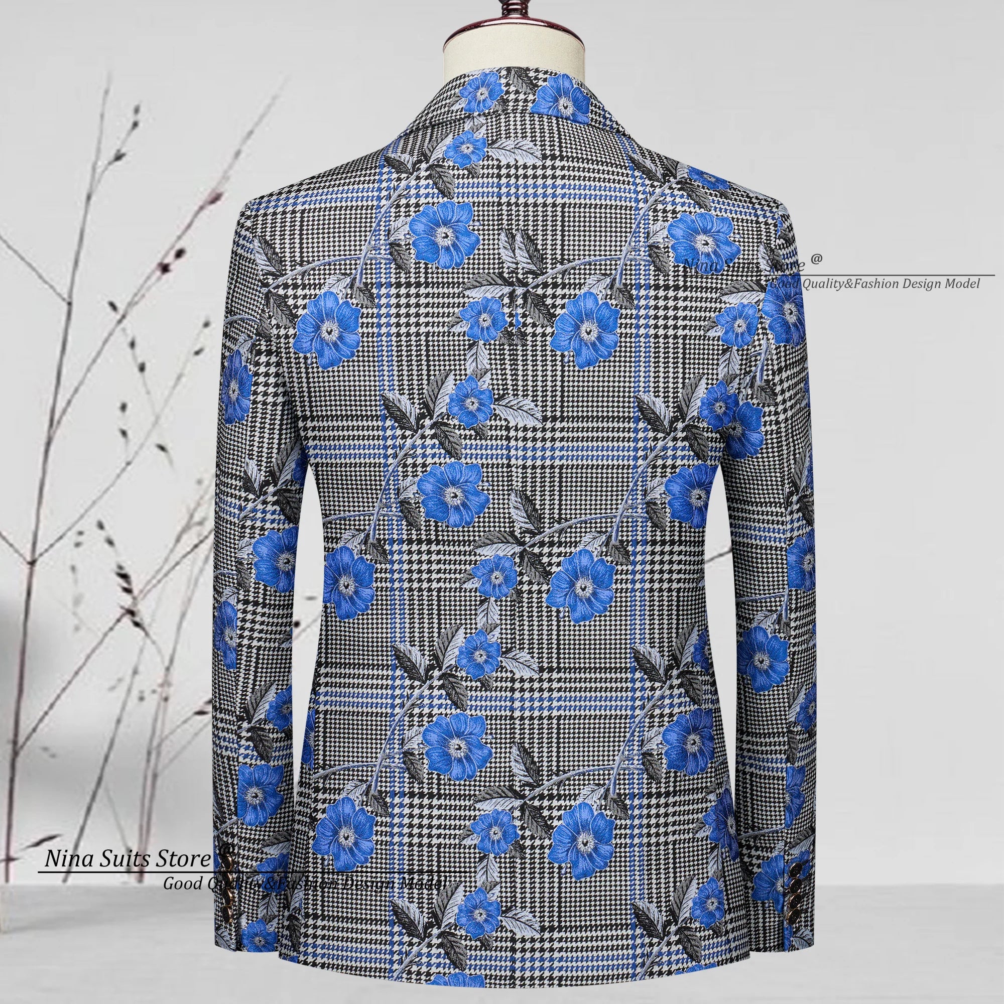Houndstooth 3-Piece Men’s Suit Set