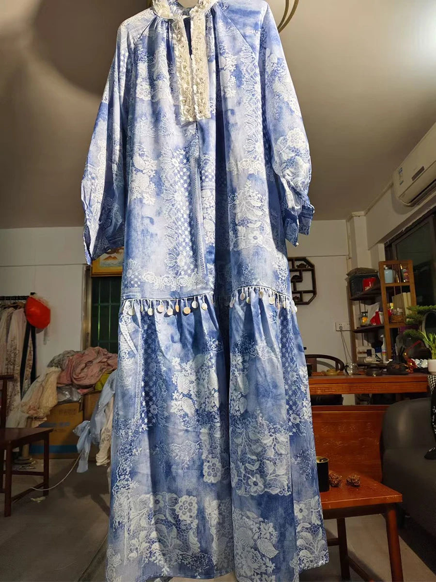 Printing Loose Spliced Sequins Dresses