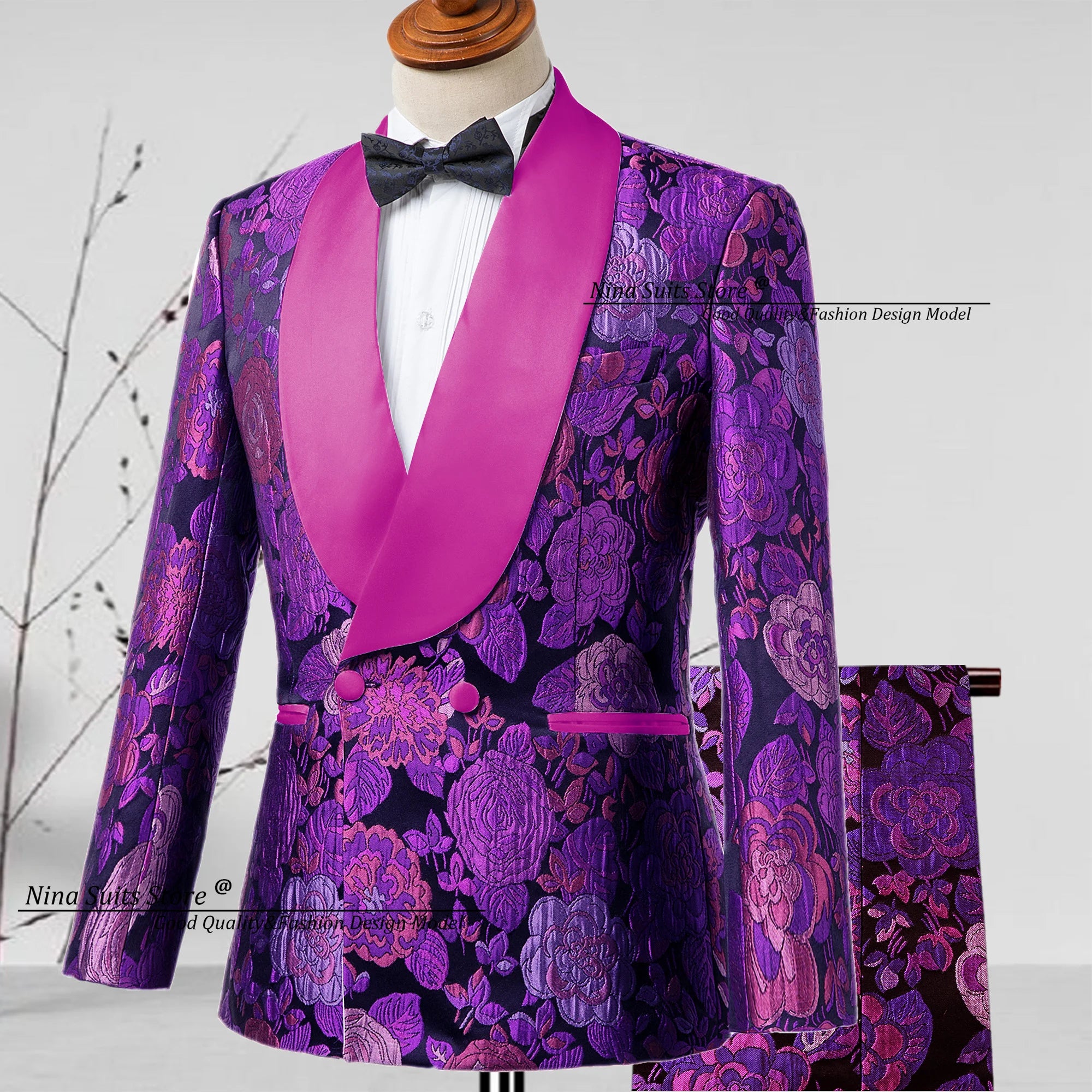 New Jacquard Suit Men's 2-piece Formal Ball