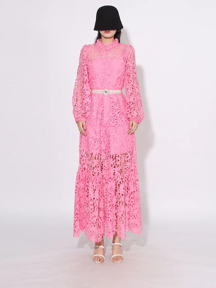 Hollow Out Embroidery Dress