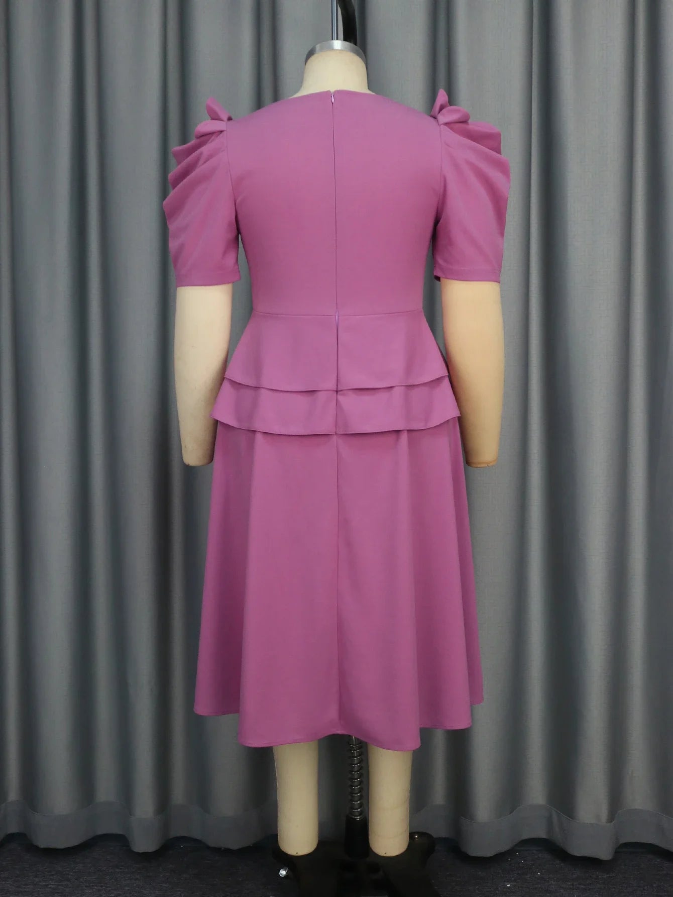 Plus Size Purple Ruffled Dress