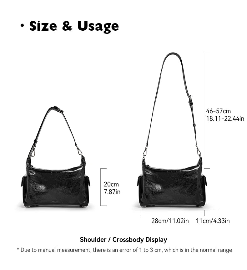 GENUINE LEATHER DESIGNER CROSSBODY HANDBAG