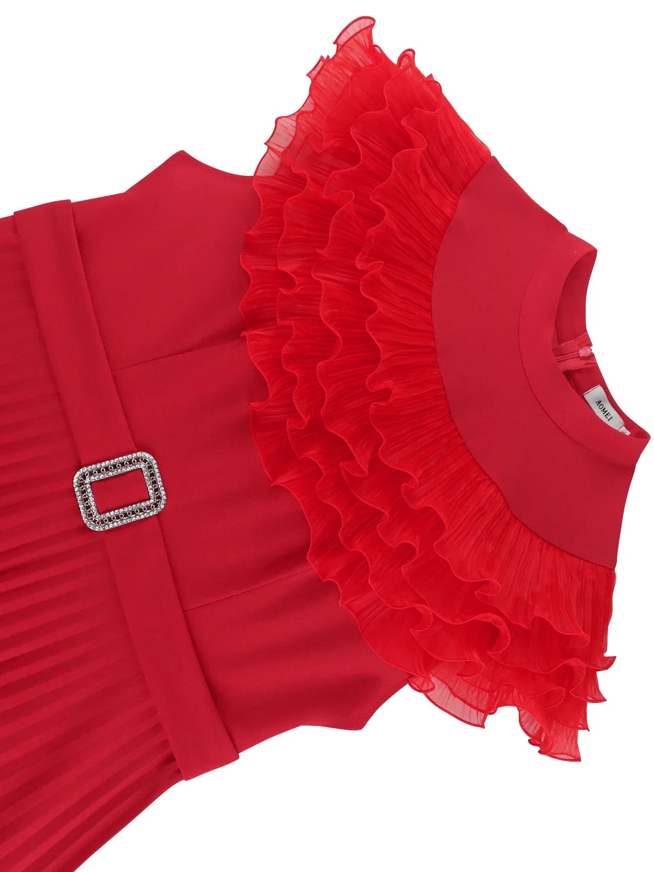 Plus Size Pleated Dress Mesh