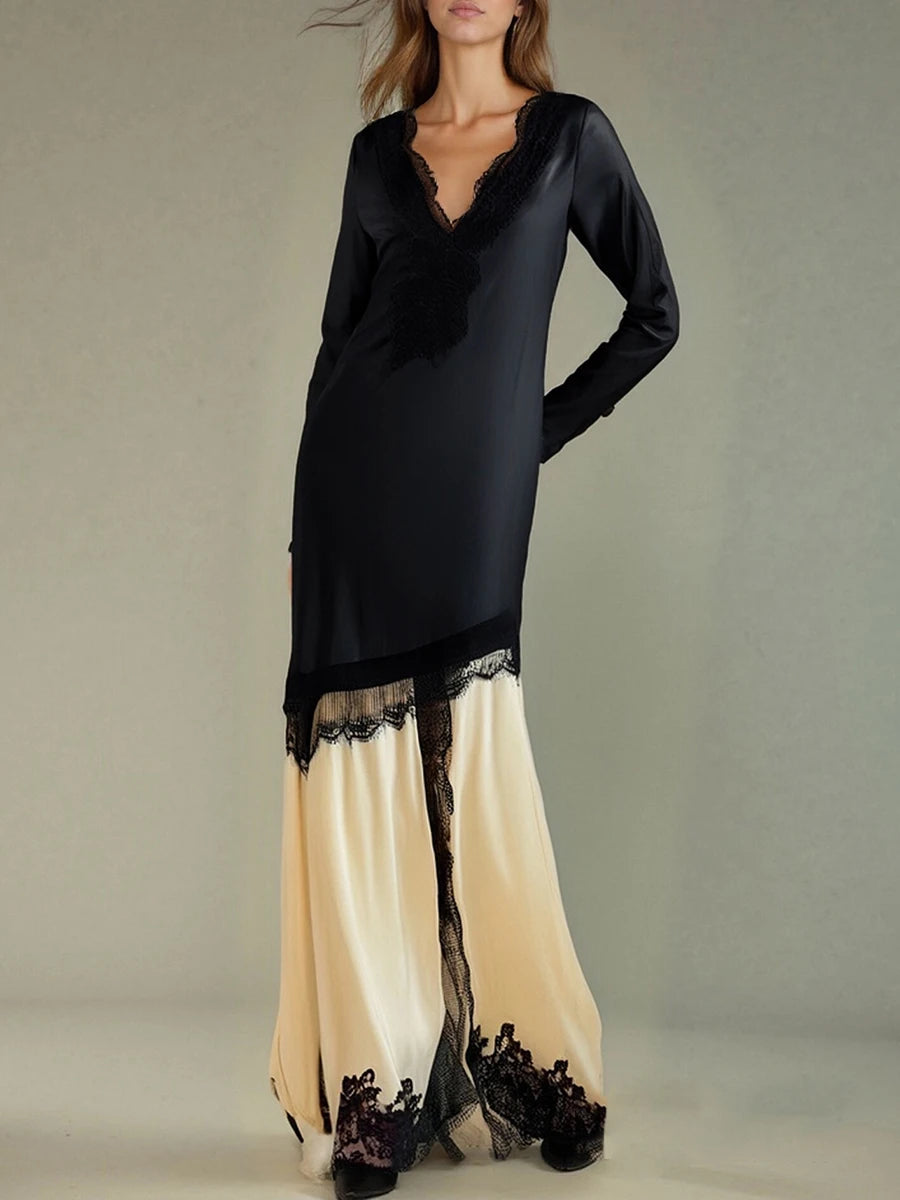 Spliced Lace Dresses