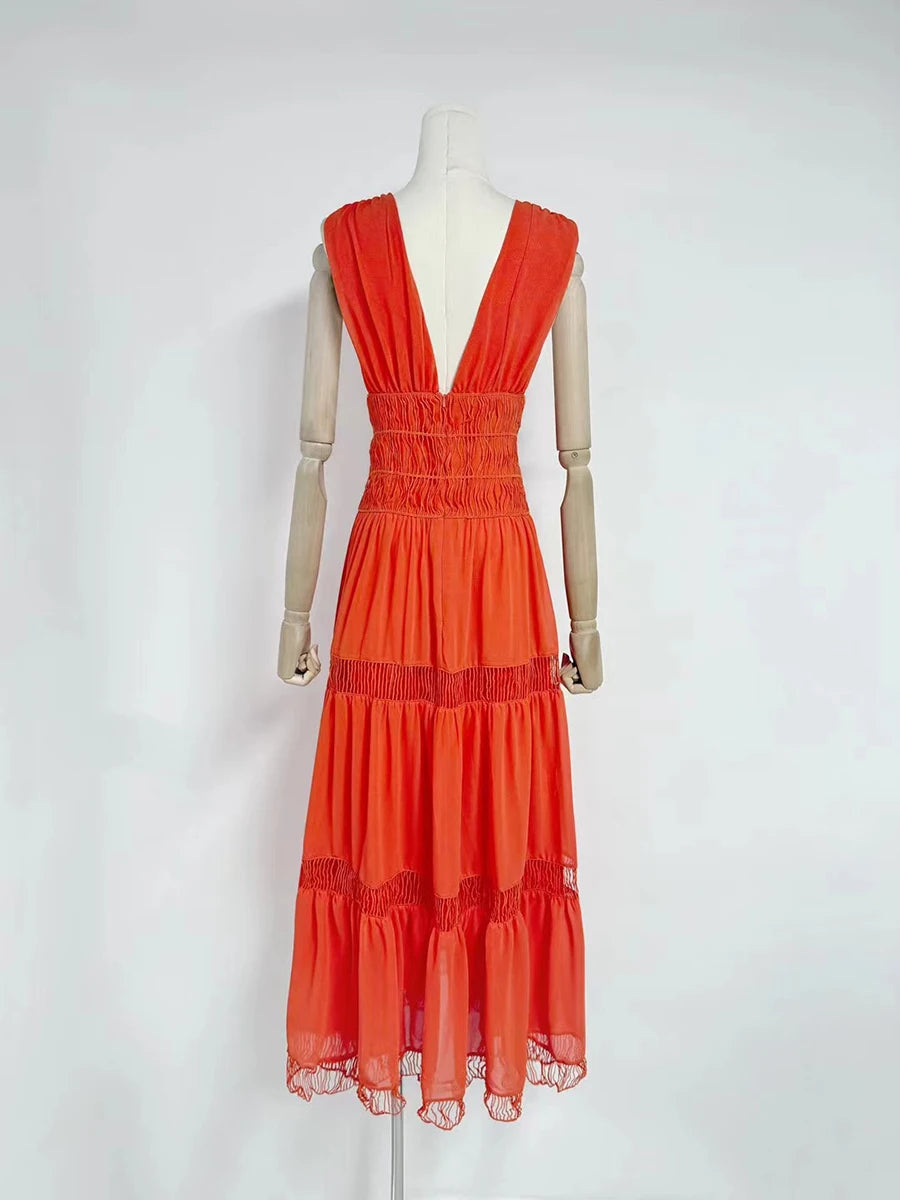 Deep V Neck Women's Dress