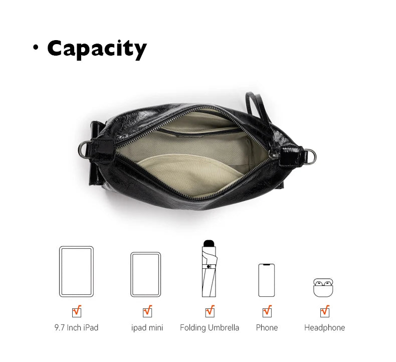 GENUINE LEATHER DESIGNER CROSSBODY HANDBAG