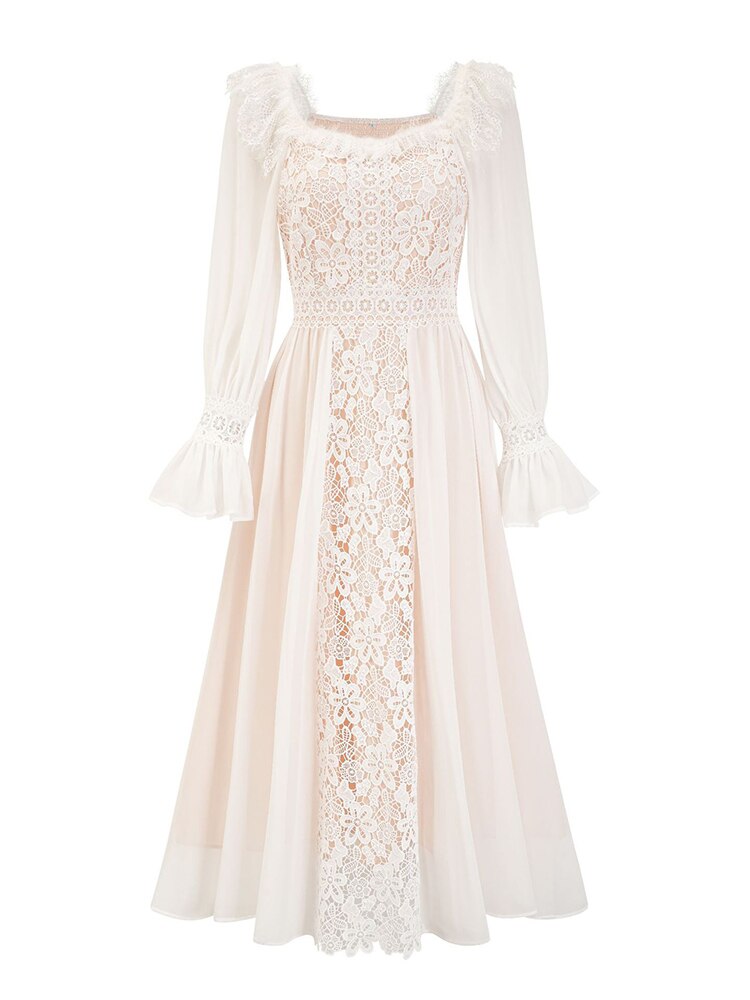 Embroidery Solid Dresses