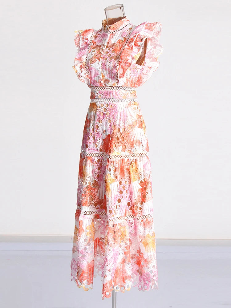 Color block Hollow Out Dress