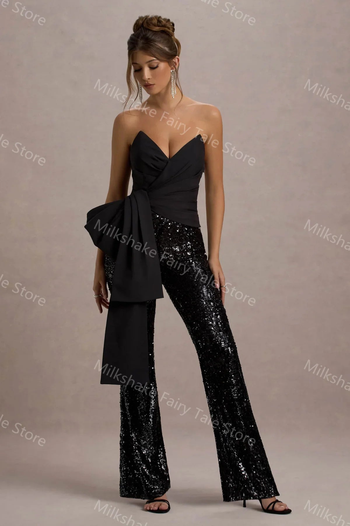 Glitter Sequins Evening Pants Set