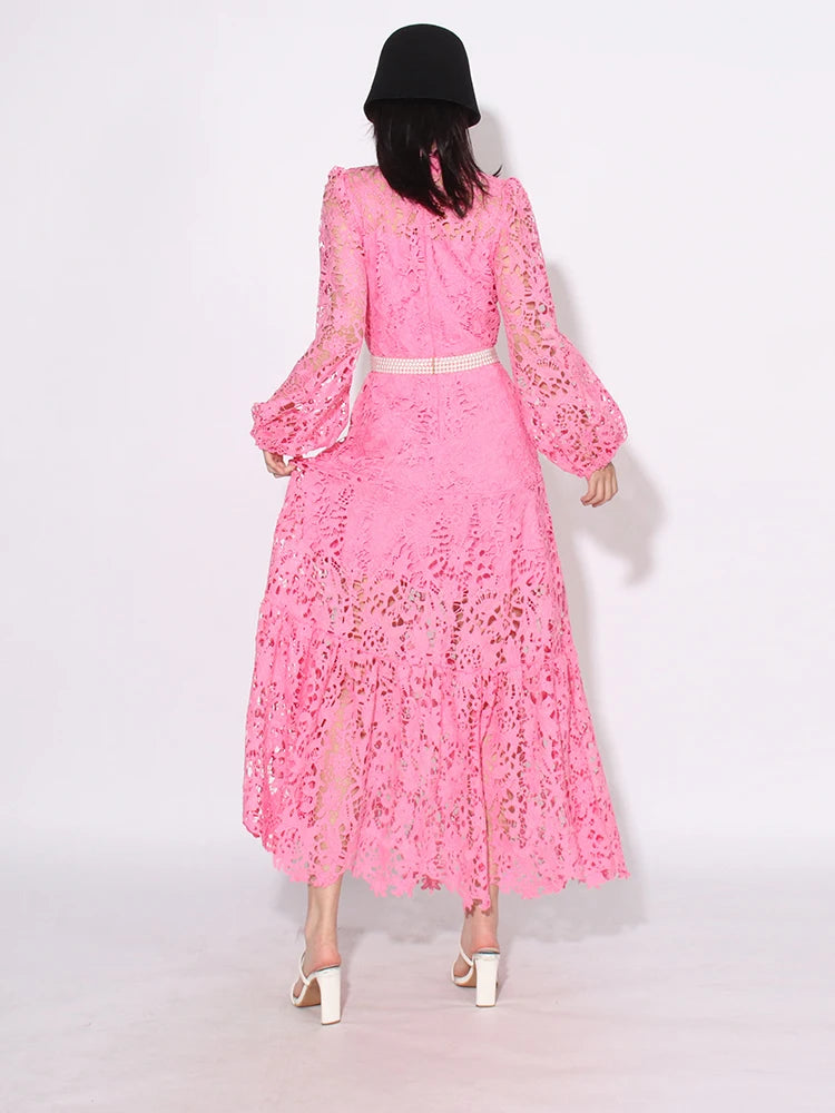 Hollow Out Embroidery Dress