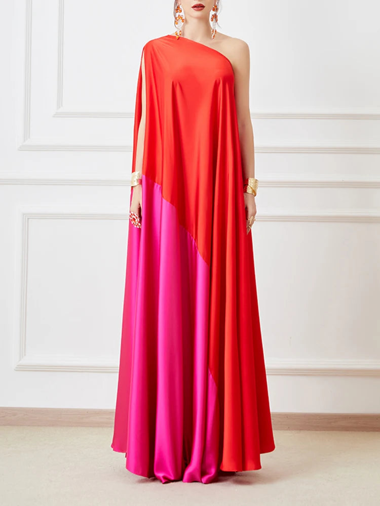 Color block Loose Dresses