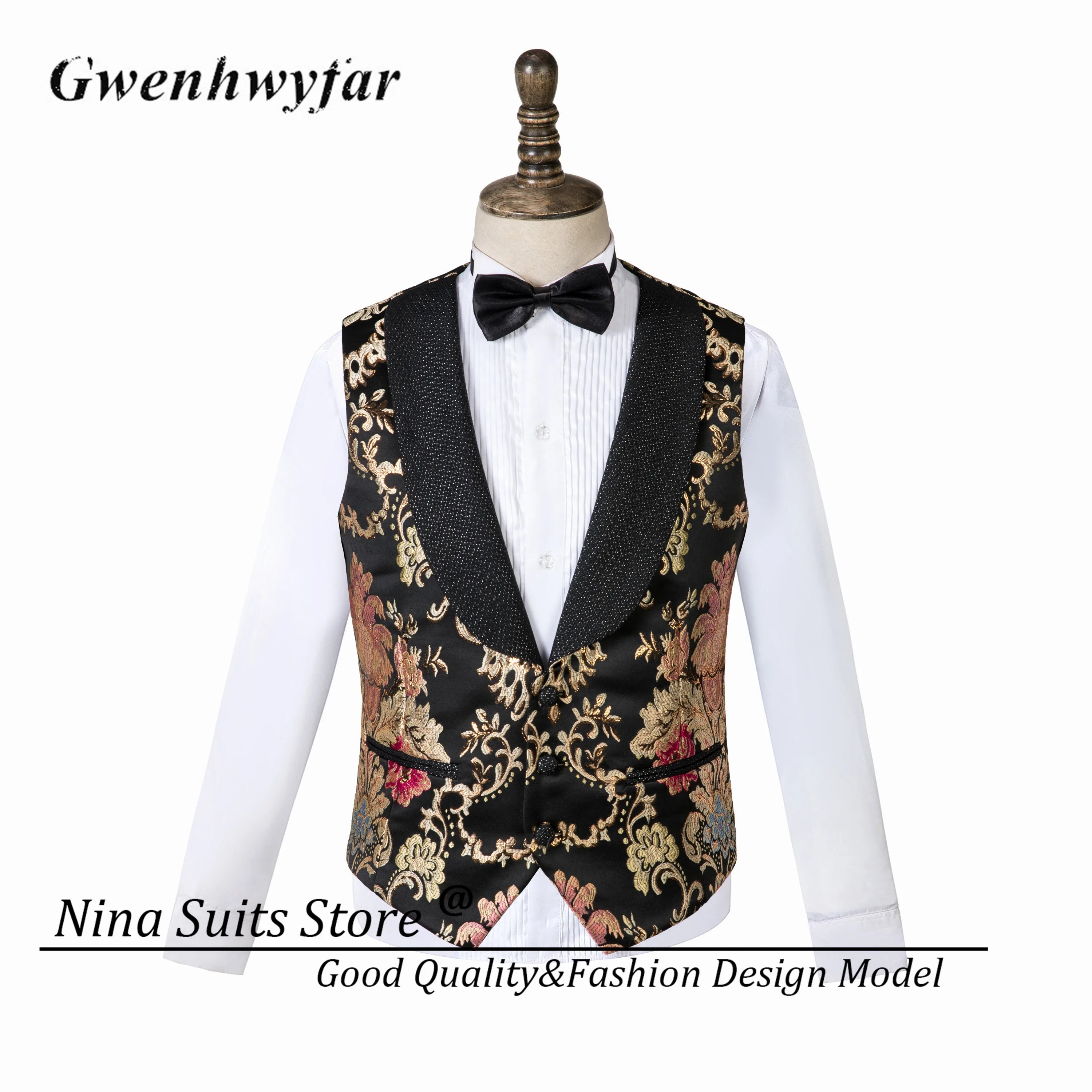 Double Breasted Royal Pattern Men Tuxedo