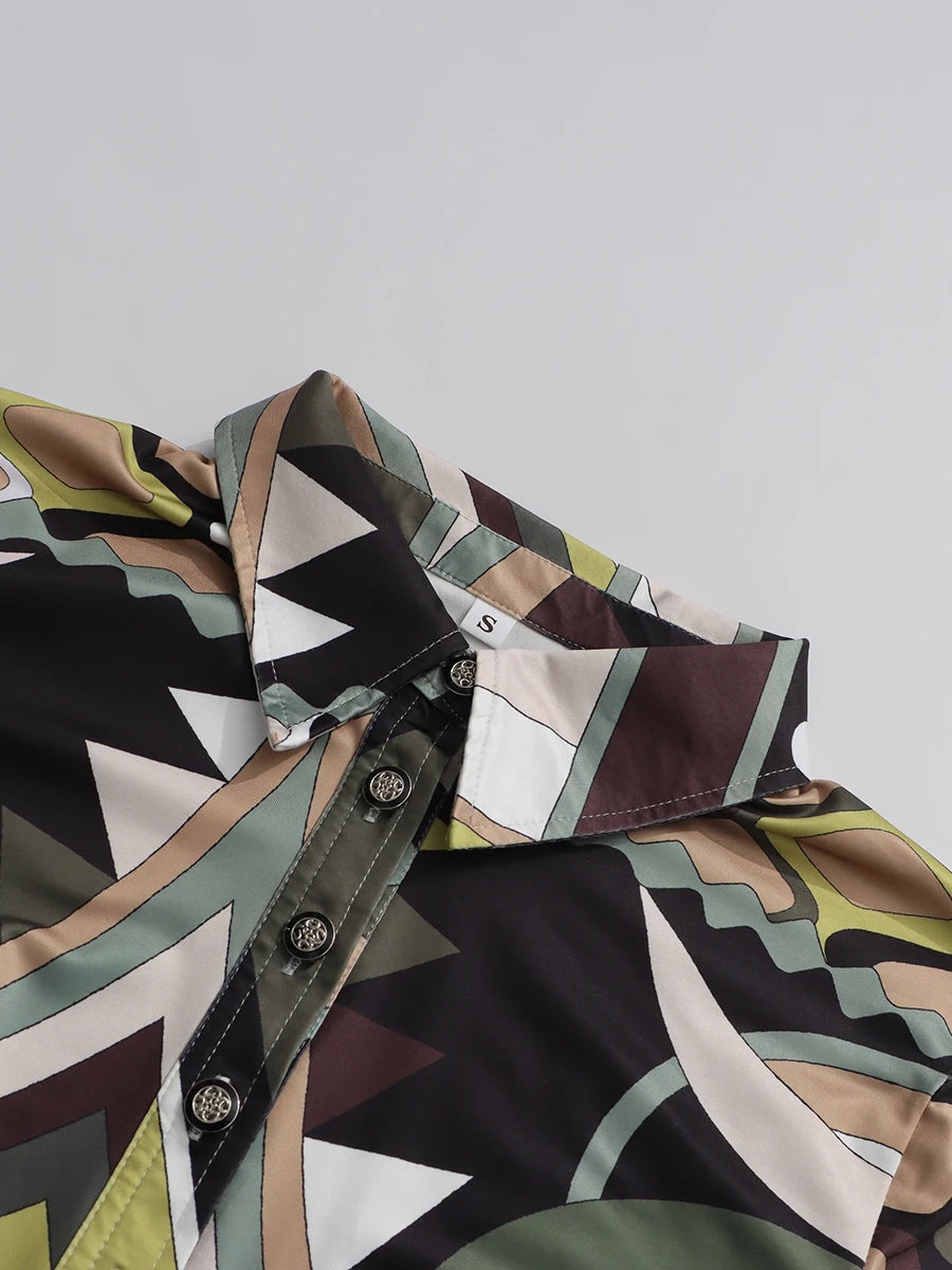 Hit Color Printing Casual Dresses