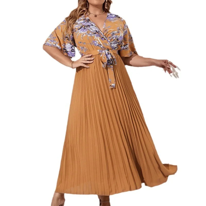 Plus Size Pleated Dress