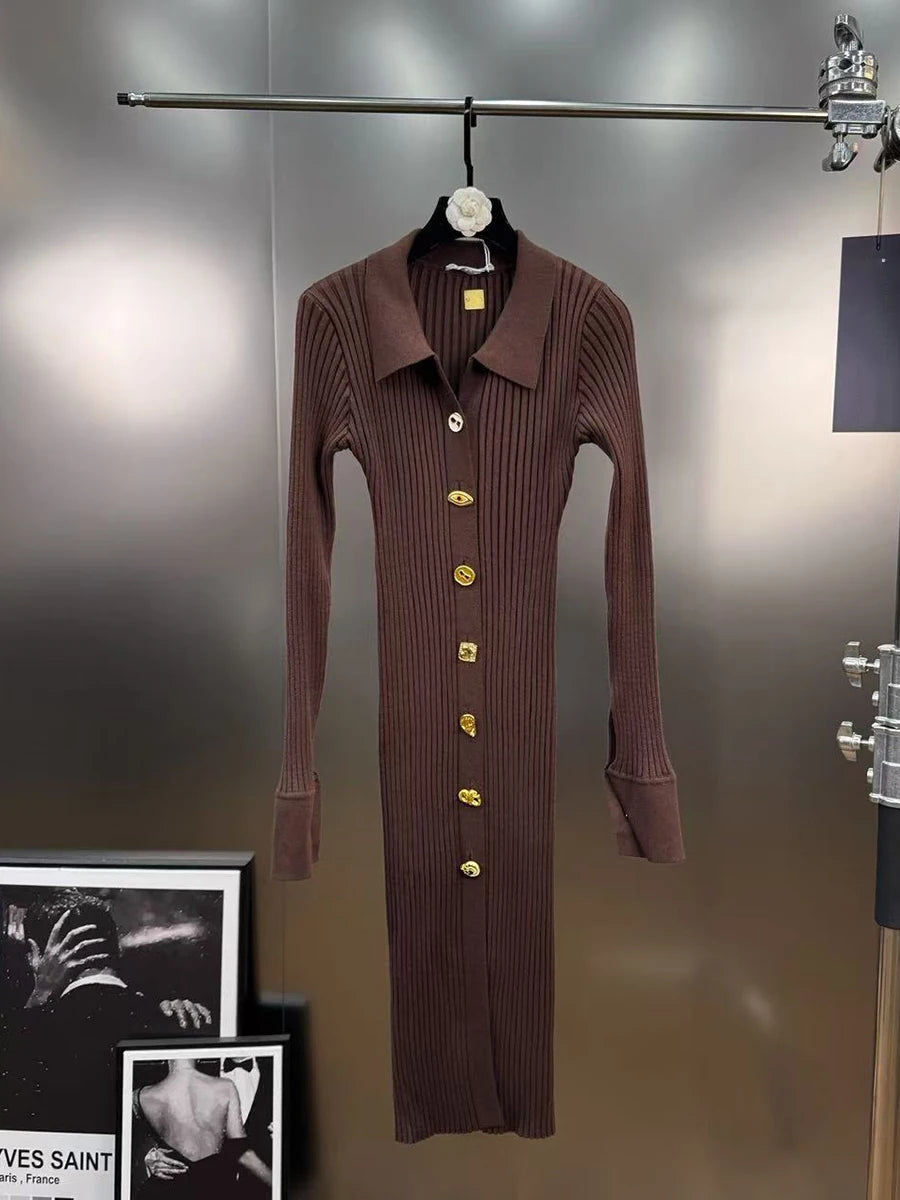 Single Breasted Basics Knit Dresses