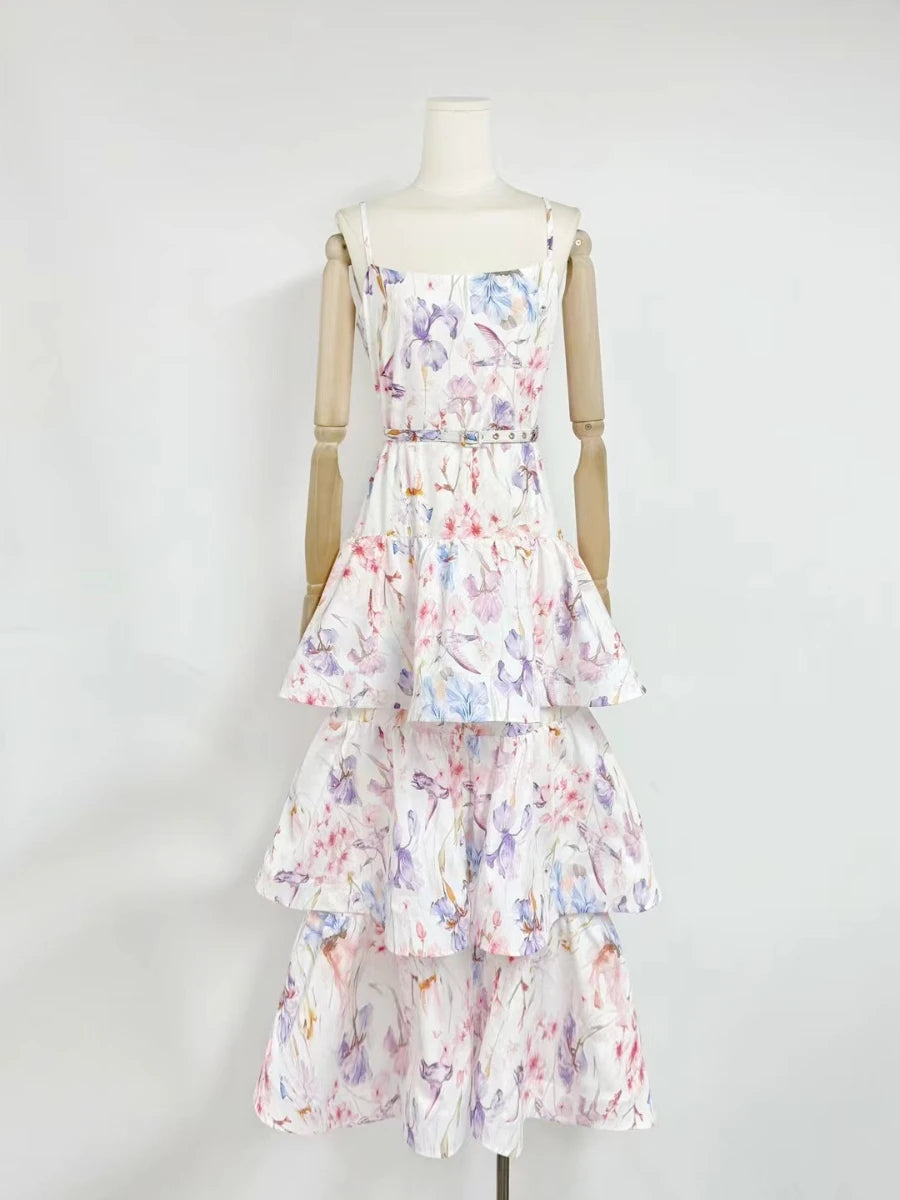 Patchwork Belt Dress Clothing