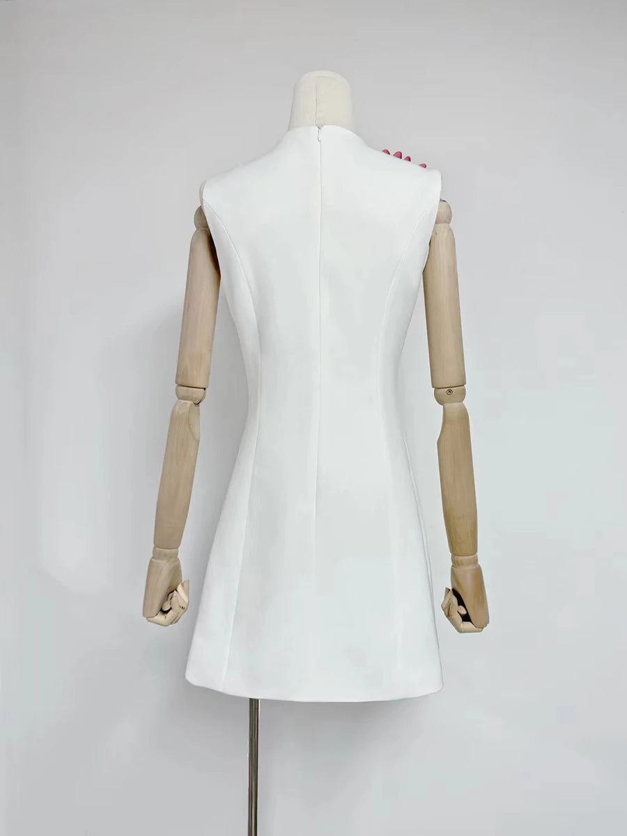 Hit Color Appliqué Dress
