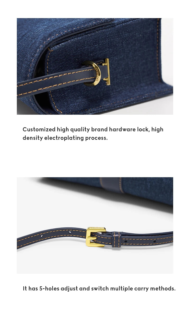 DENIM TRENDING SHOULDER CLUTCH