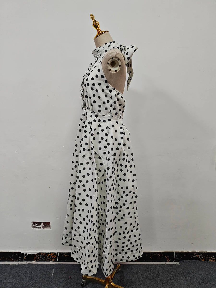 Polka Dot Elegant Midi Dresses