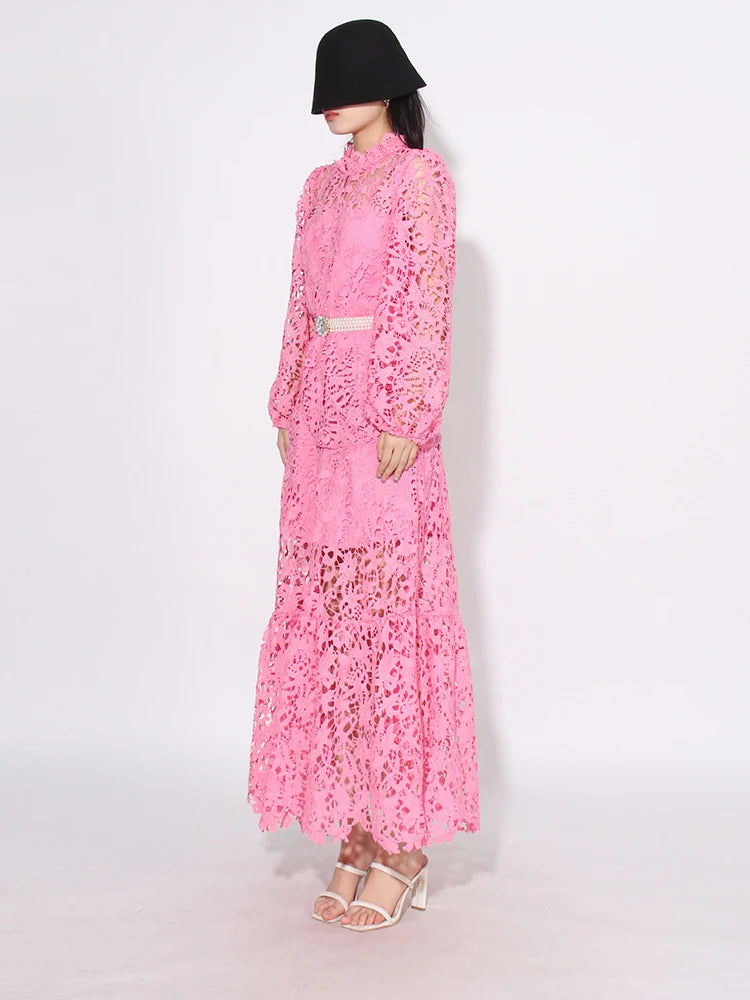 Hollow Out Embroidery Dress
