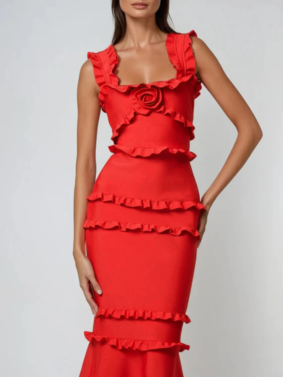Appliqués Slimming Dress