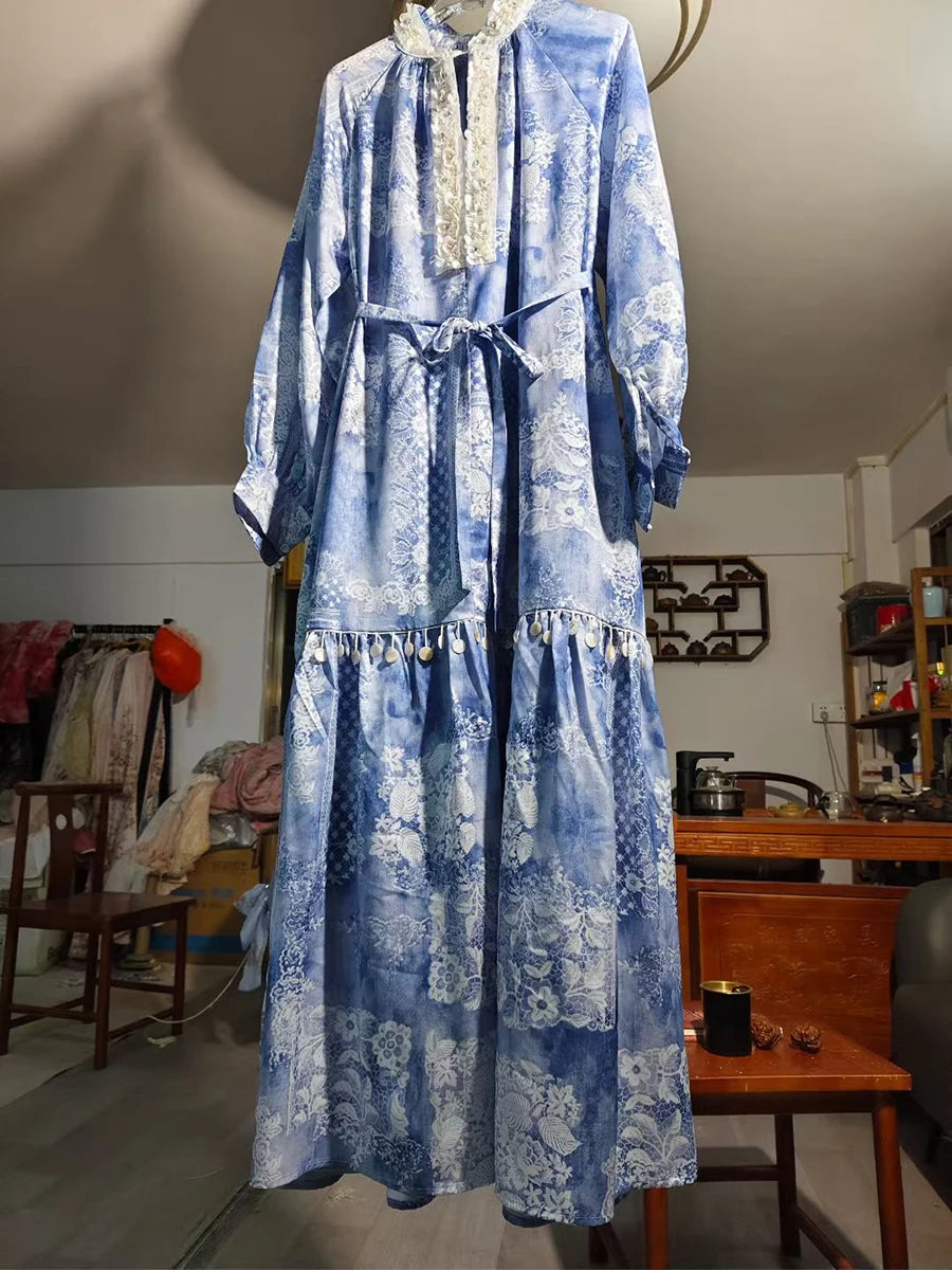 Printing Loose Spliced Sequins Dresses