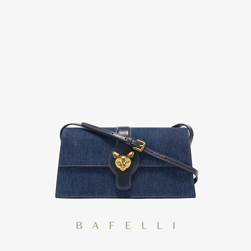 DENIM TRENDING SHOULDER CLUTCH