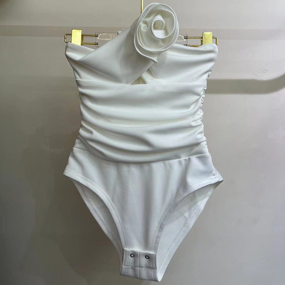 Elegant Spliced Floral Bodysuits