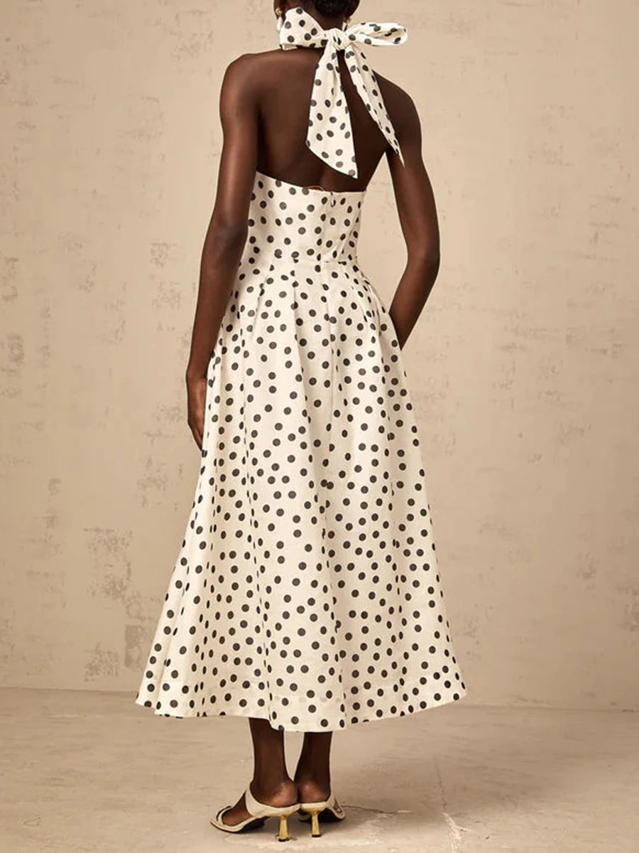 Polka Dot Elegant Midi Dresses
