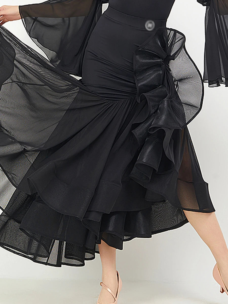 Spliced Ruffles Folds Skirt