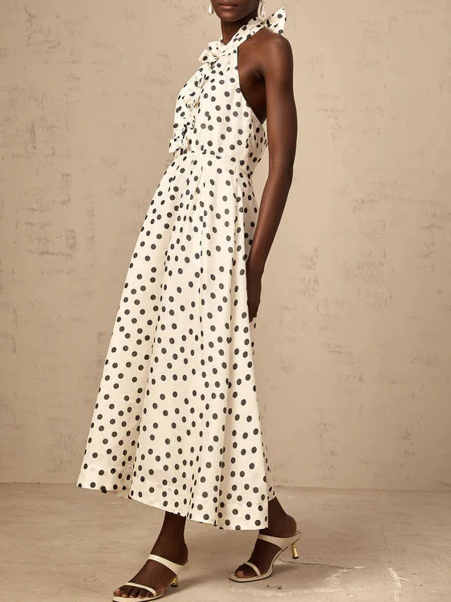 Polka Dot Elegant Midi Dresses