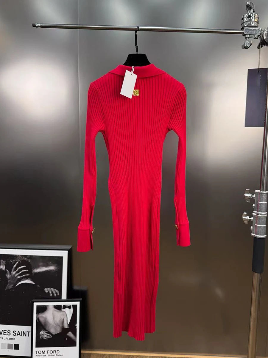 Single Breasted Basics Knit Dresses