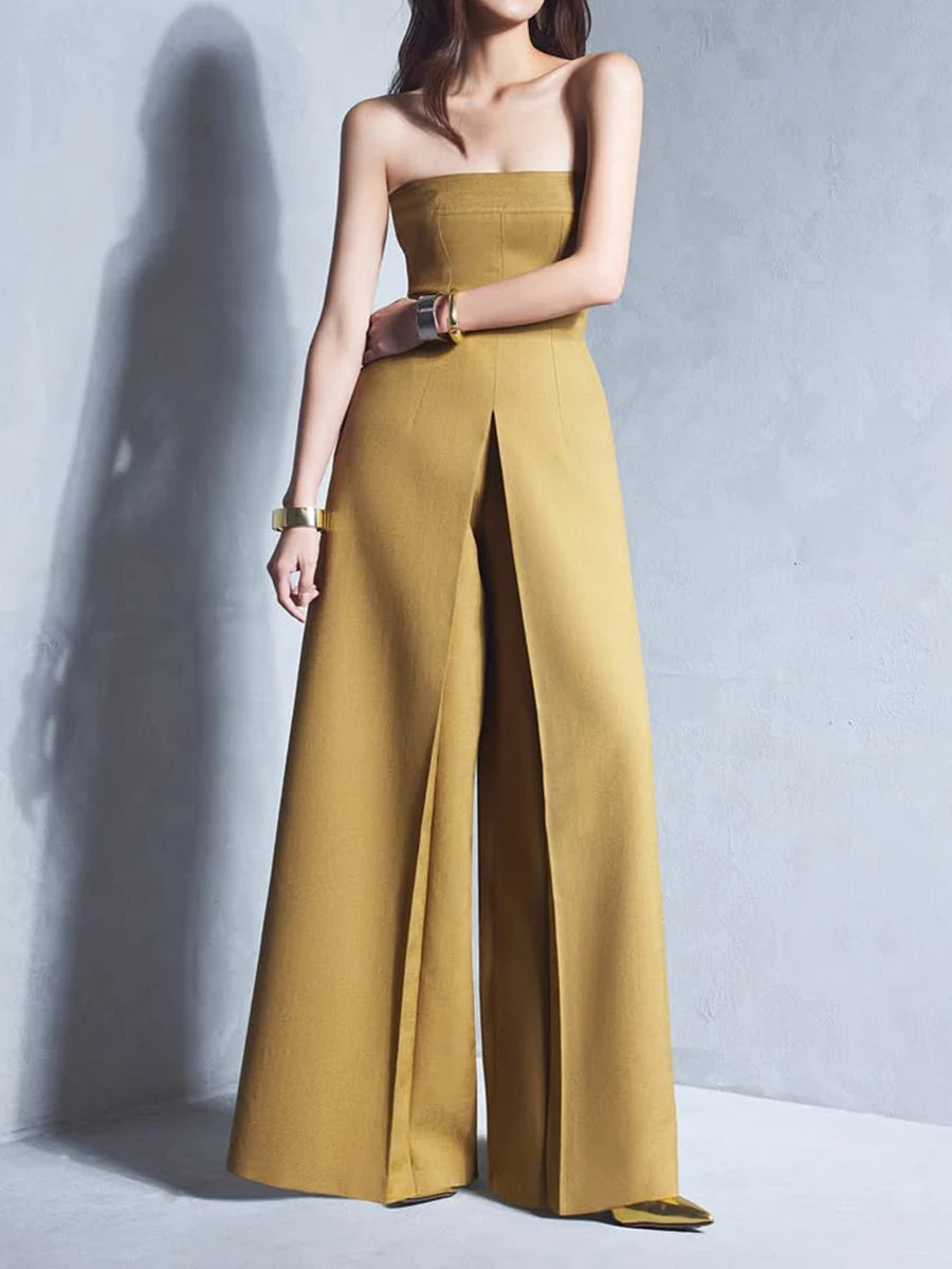 Spliced Belt Slimming Jumpsuits