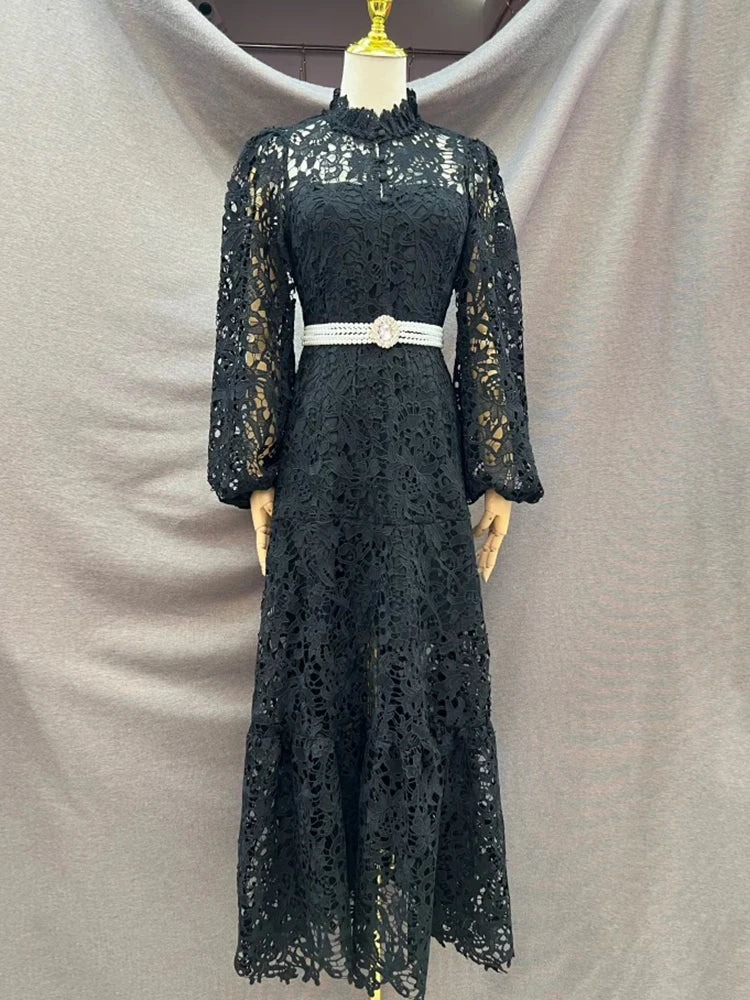 Hollow Out Embroidery Dress